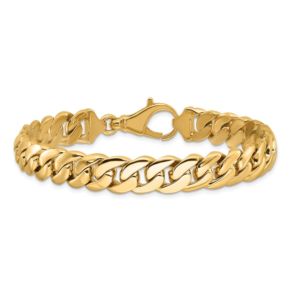 14K Two-tone 9 inch 10.75mm Hand Polished Fancy Link with Fancy Lobster Clasp Bracelet