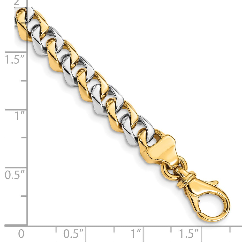 14K Two-tone 24 inch 6.85mm Hand Polished Fancy Link with Fancy Lobster Clasp Chain