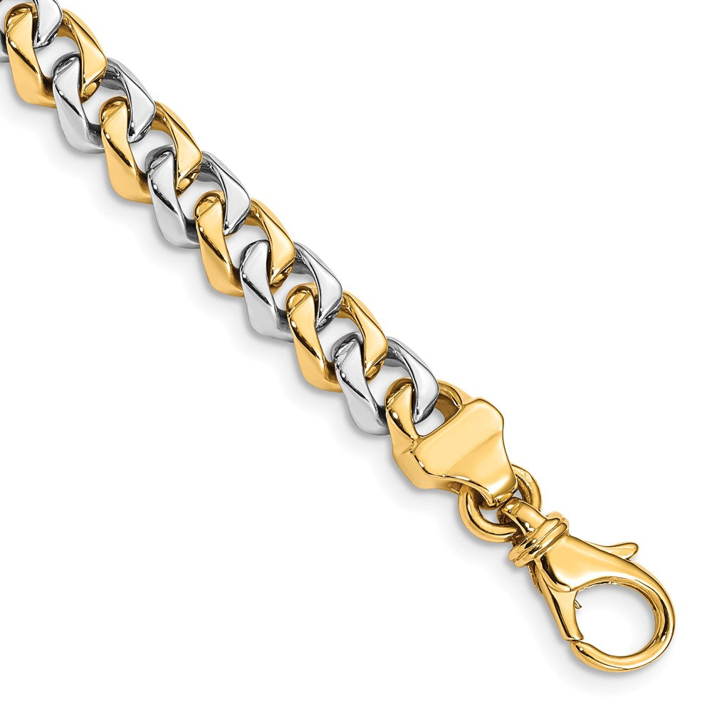 14K Two-tone 24 inch 6.85mm Hand Polished Fancy Link with Fancy Lobster Clasp Chain