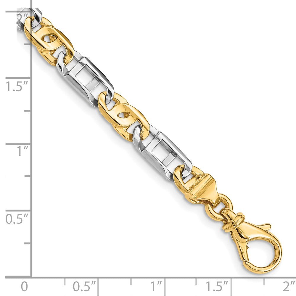 14K Two-tone 18 inch 5.5mm Hand Polished Fancy Link with Fancy Lobster Clasp Chain