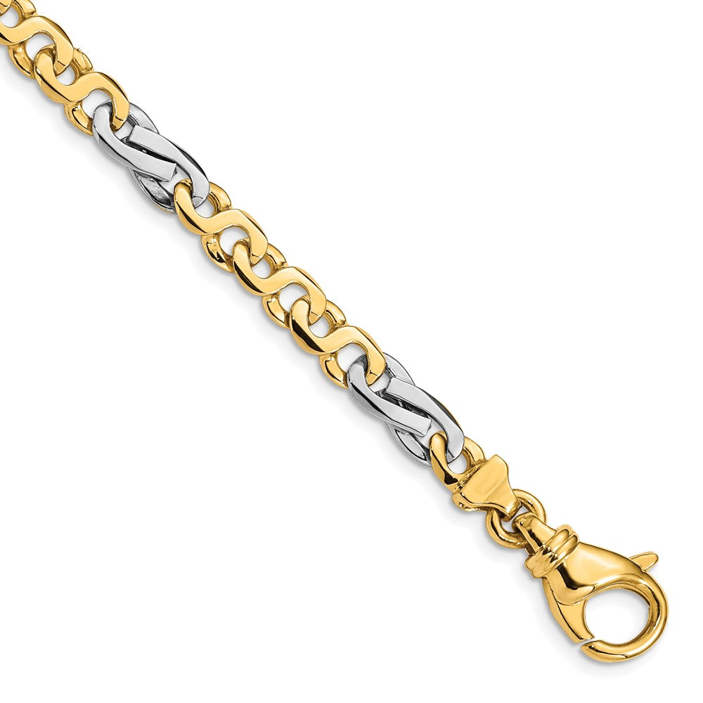 14K Two-tone 18 inch 5.8mm Hand Polished Fancy Link with Fancy  Lobster Clasp Chain