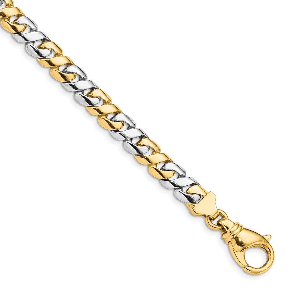 14K Two-tone 22 inch 7.1mm Hand Polished Fancy Link with Fancy Lobster Clasp Chain