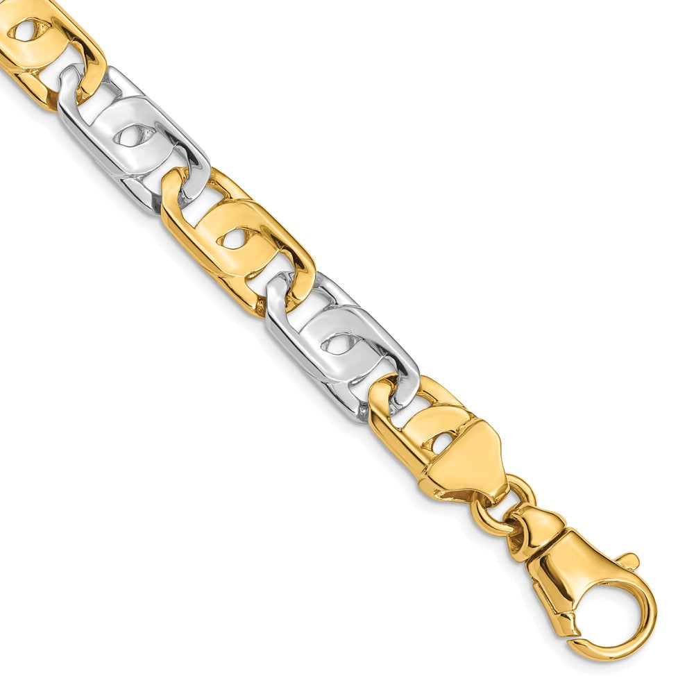 14K Two-tone 20 inch 10mm Hand Polished Fancy Link with Fancy Lobster Clasp Chain