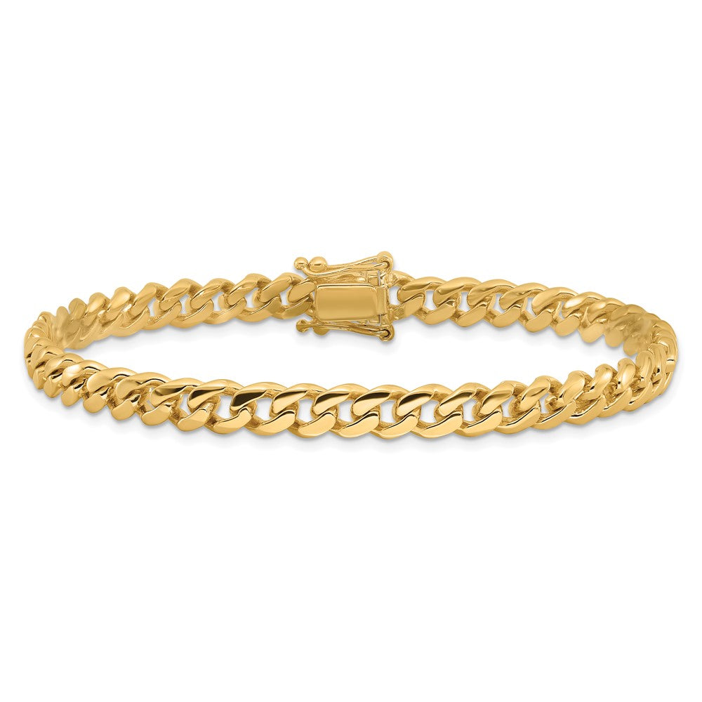 14K 22 inch 5.7mm Hand Polished Miami Cuban Link with Box Catch Clasp Chain