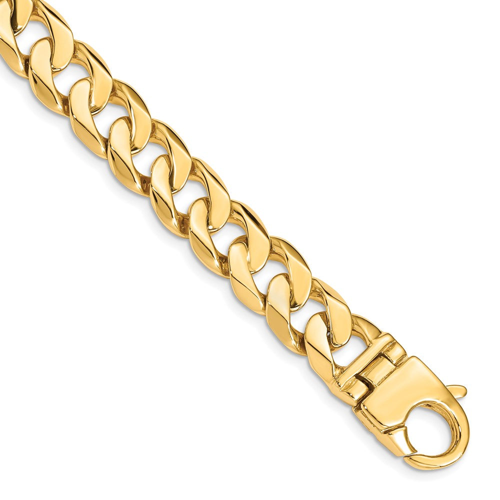 14K 24 inch 11mm Hand Polished Fancy Link with Fancy Lobster Clasp Chain