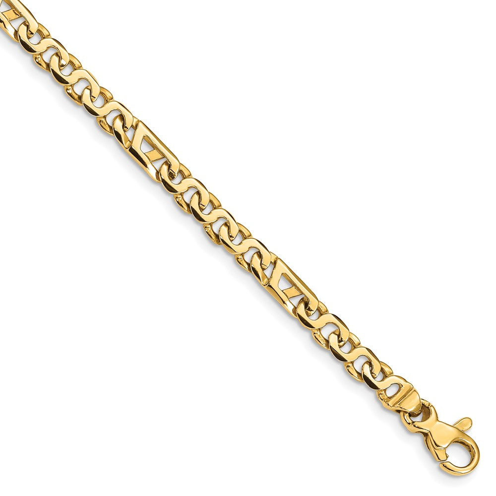 14K 18 inch 4.3mm Hand Polished Fancy Link with Fancy Lobster Clasp Chain