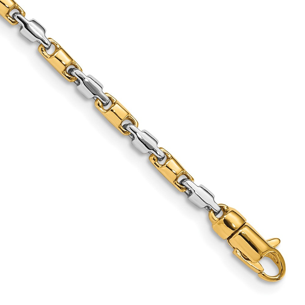 14K Two-tone 22 inch 2.5mm Hand Polished Fancy Link with Lobster Clasp Chain