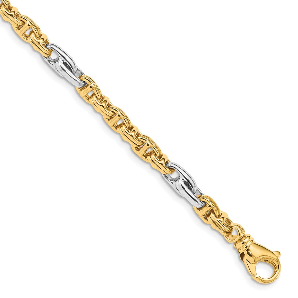 14K Two-tone 20 inch 5.38mm Hand Polished Fancy Link with Fancy Lobster Clasp Chain