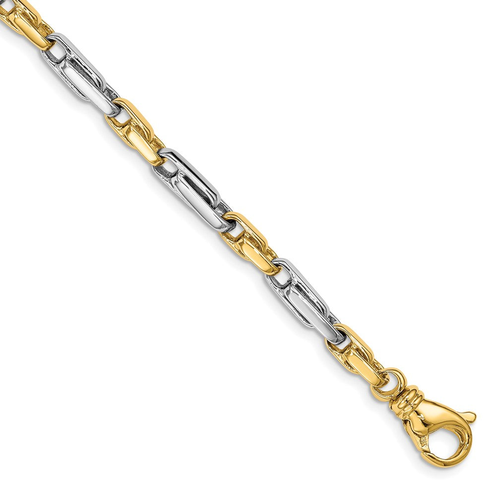 14K Two-tone 22 inch 5mm Hand Polished Fancy Link with Fancy Lobster Clasp Chain