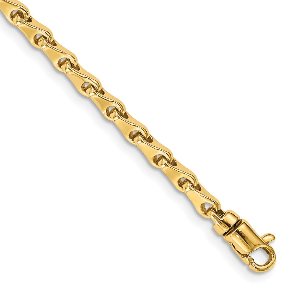 14K 24 inch 3.4mm Hand Polished Fancy Link with Lobster Clasp Chain