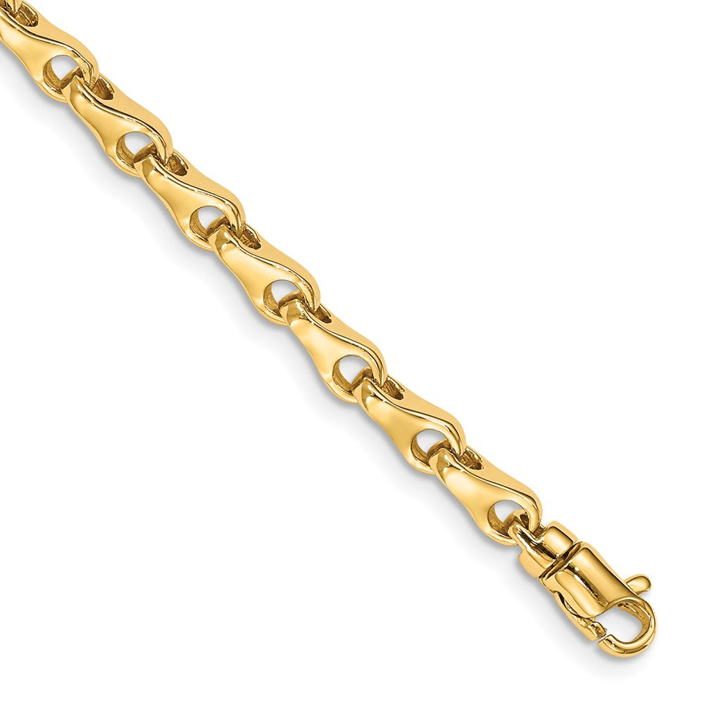 14K 18 inch 3.9mm Hand Polished Fancy Link with Lobster Clasp Chain