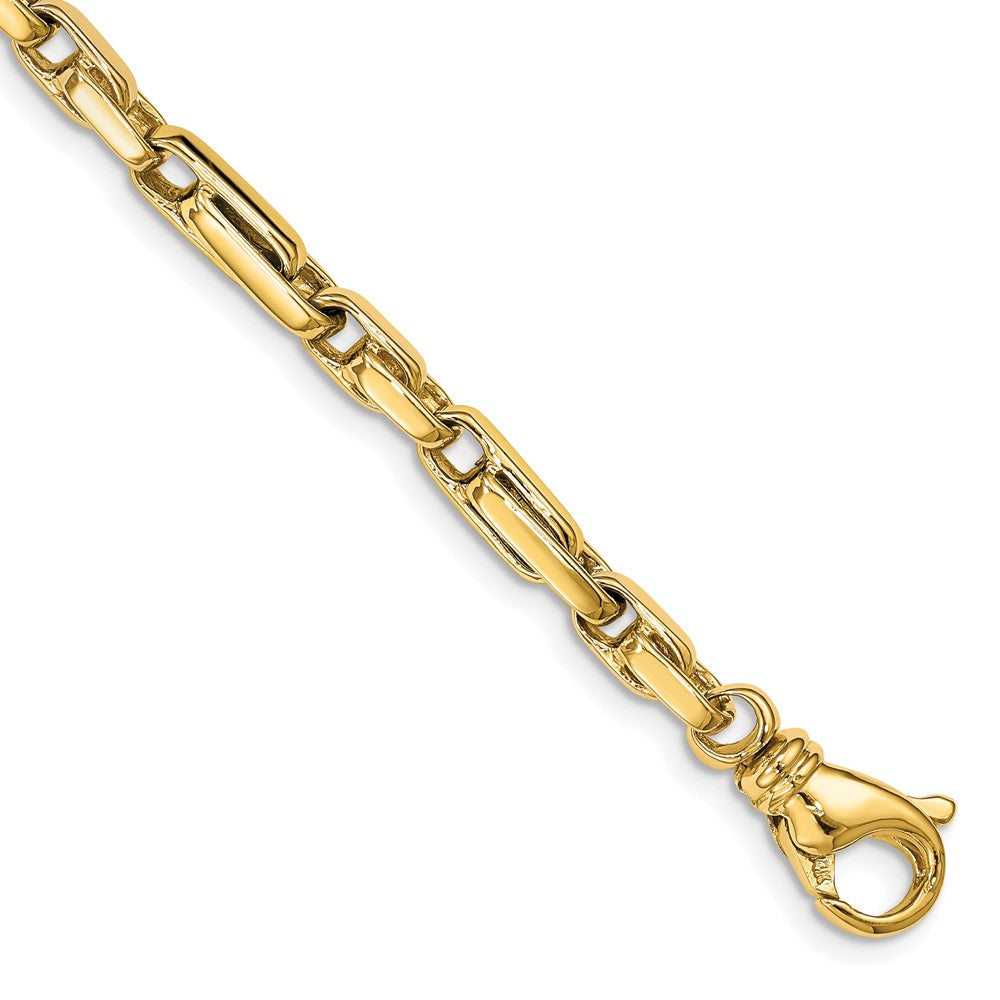 14K 22 inch 5mm Hand Polished Fancy Link with Fancy Lobster Clasp Chain