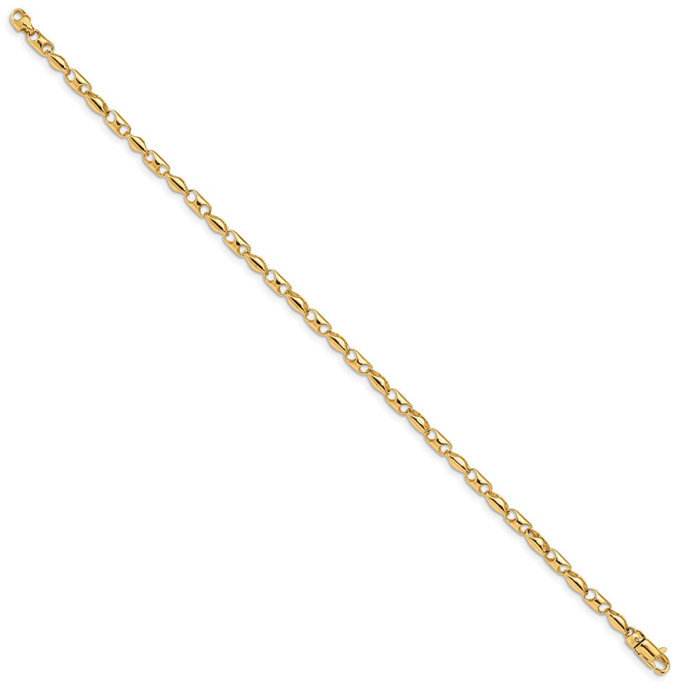 14K 7.5 inch 3.1mm Fancy Link with Lobter Clasp Bracelet