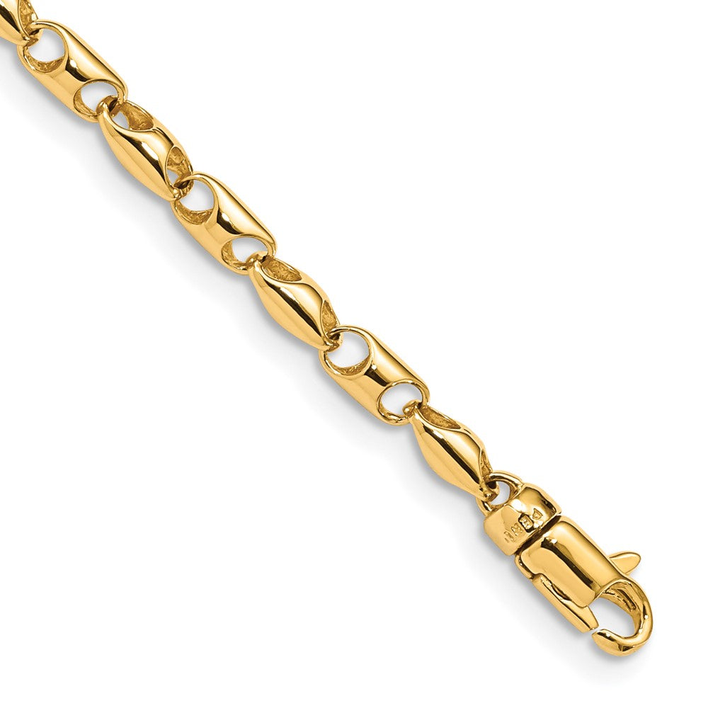 14K 8.5 inch 3.1mm Fancy Link with Lobter Clasp Bracelet