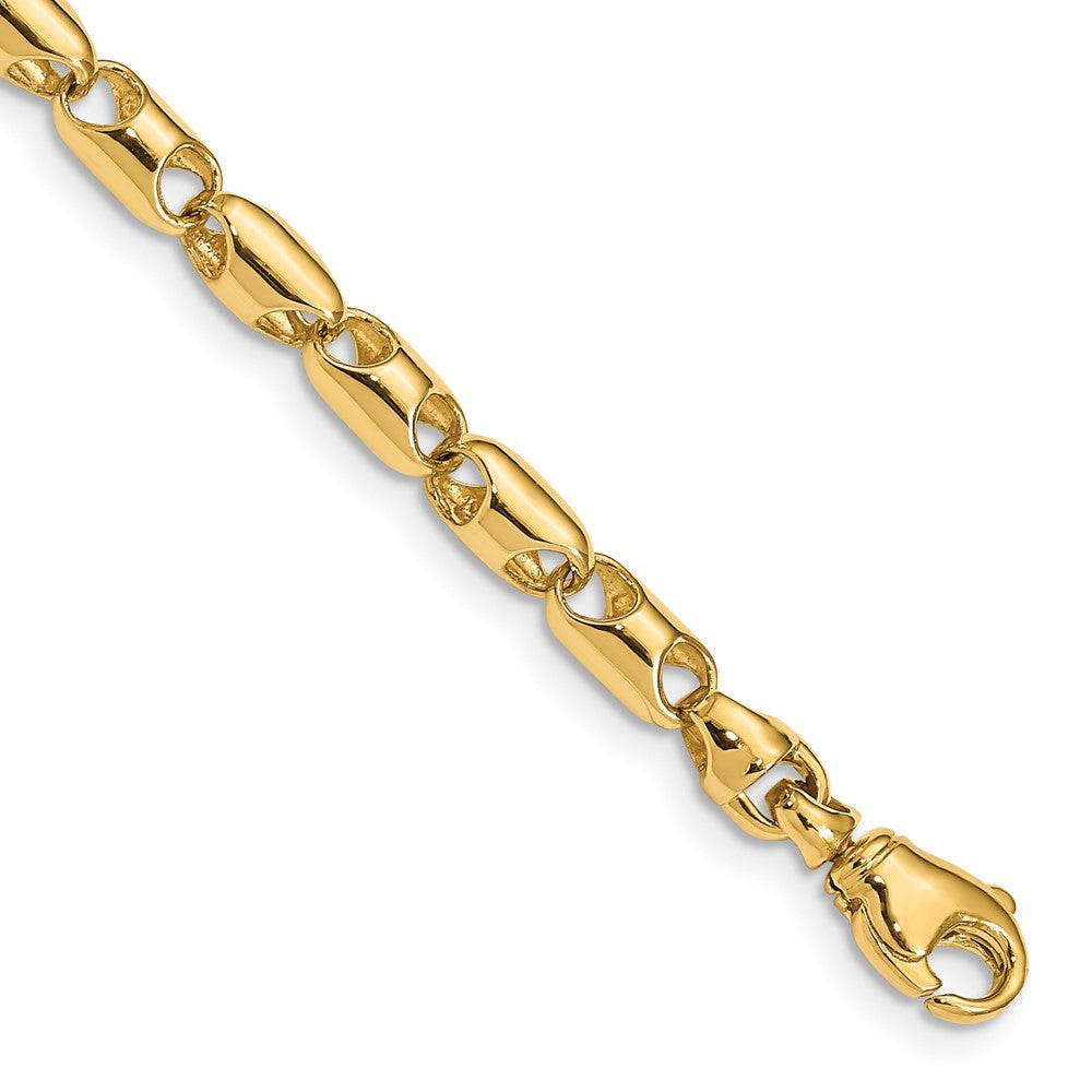 14K 22 inch 4.1mm Fancy Barrel Link with Fancy Lobster Clasp Chain