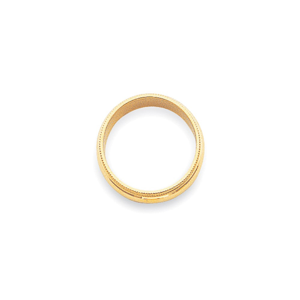 10k Yellow Gold 3mm Milgrain Half Round Wedding Band Size 10