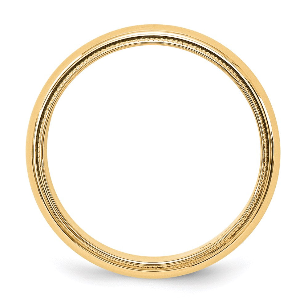 14k Yellow Gold 5mm Milgrain Half Round Wedding Band Size 10