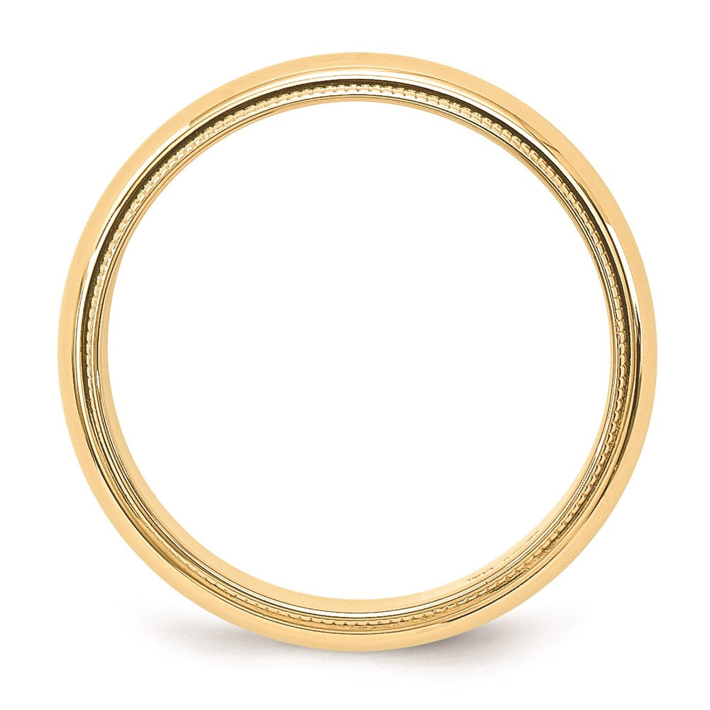 14k Yellow Gold 5mm Milgrain Half Round Wedding Band Size 10