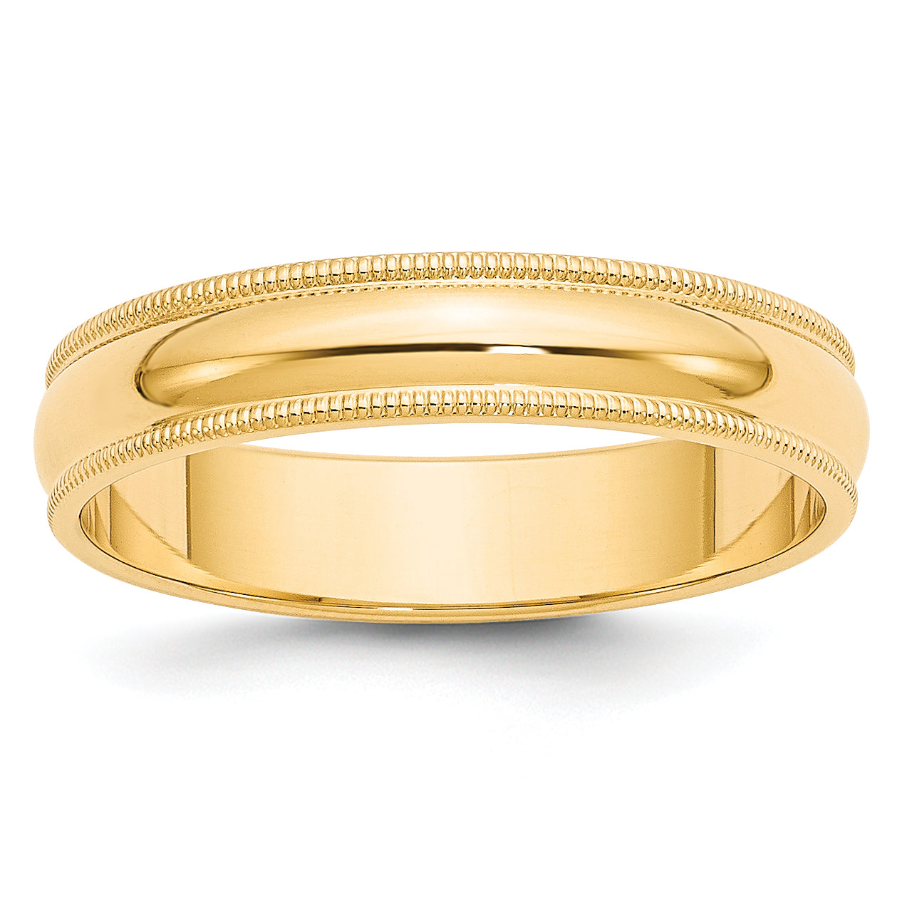 14k 5mm Milgrain Half-Round Wedding Band M050