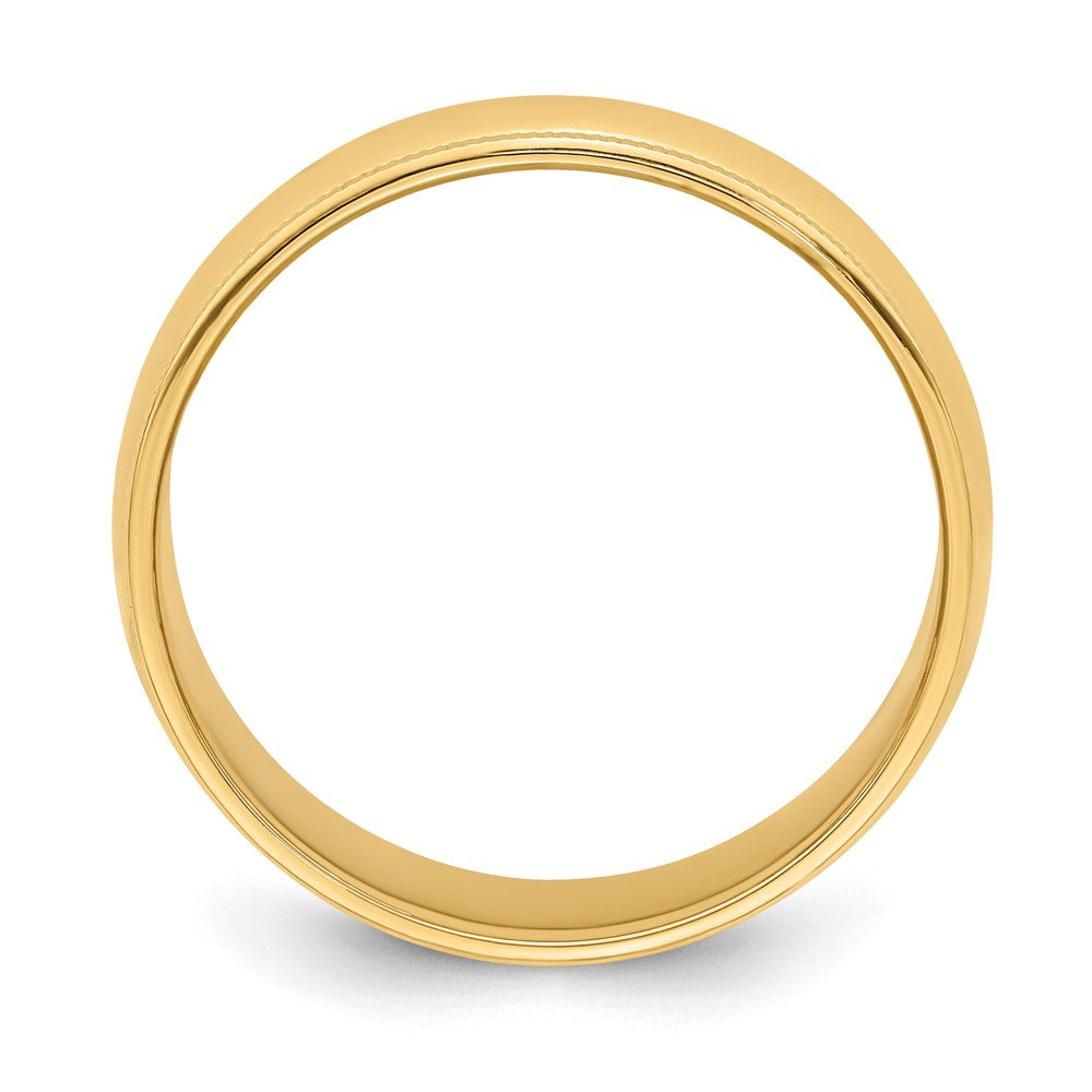 14k Yellow Gold 6mm Milgrain Half Round Wedding Band Size 10