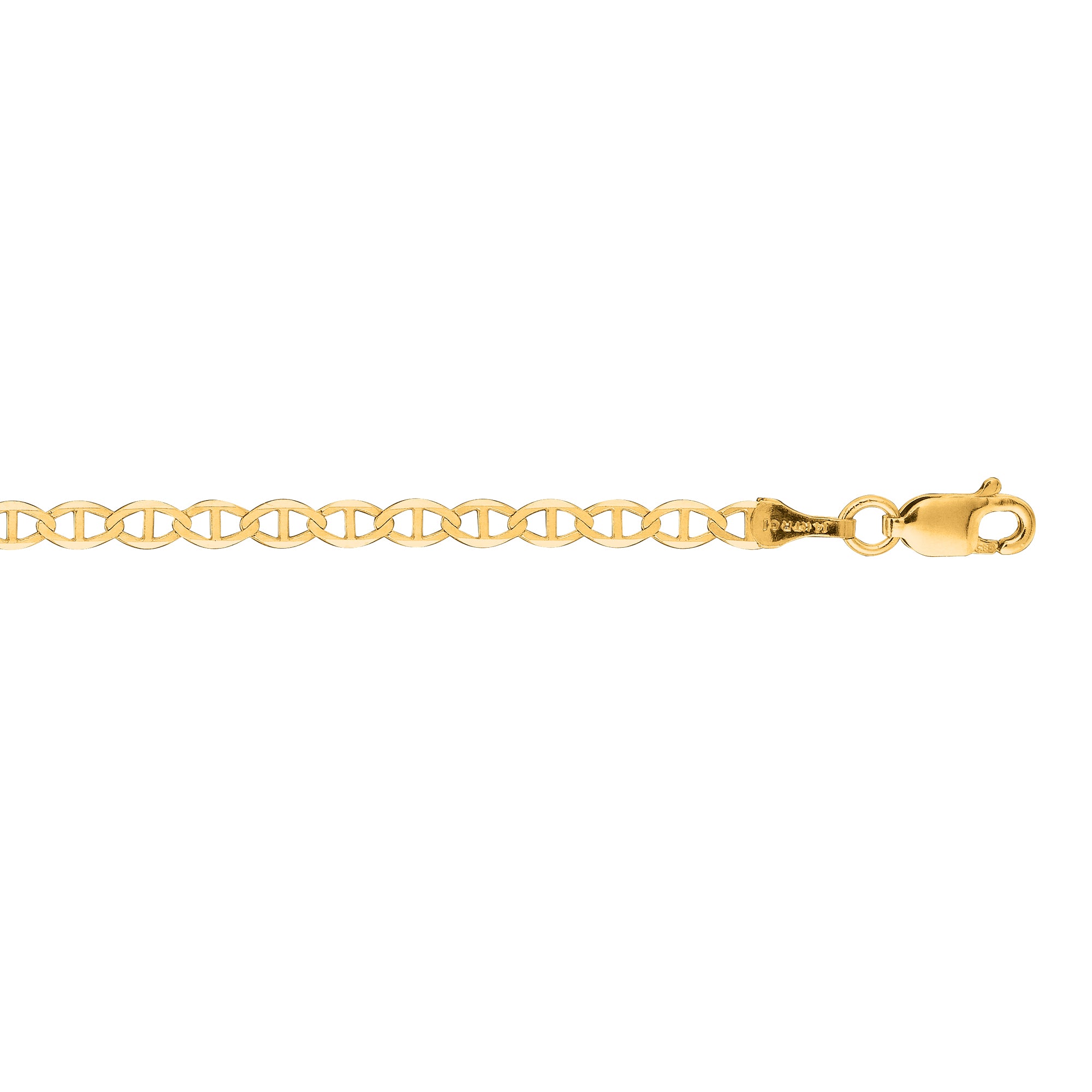 14K Yellow Gold 24" 3.2mm Mariner Chain