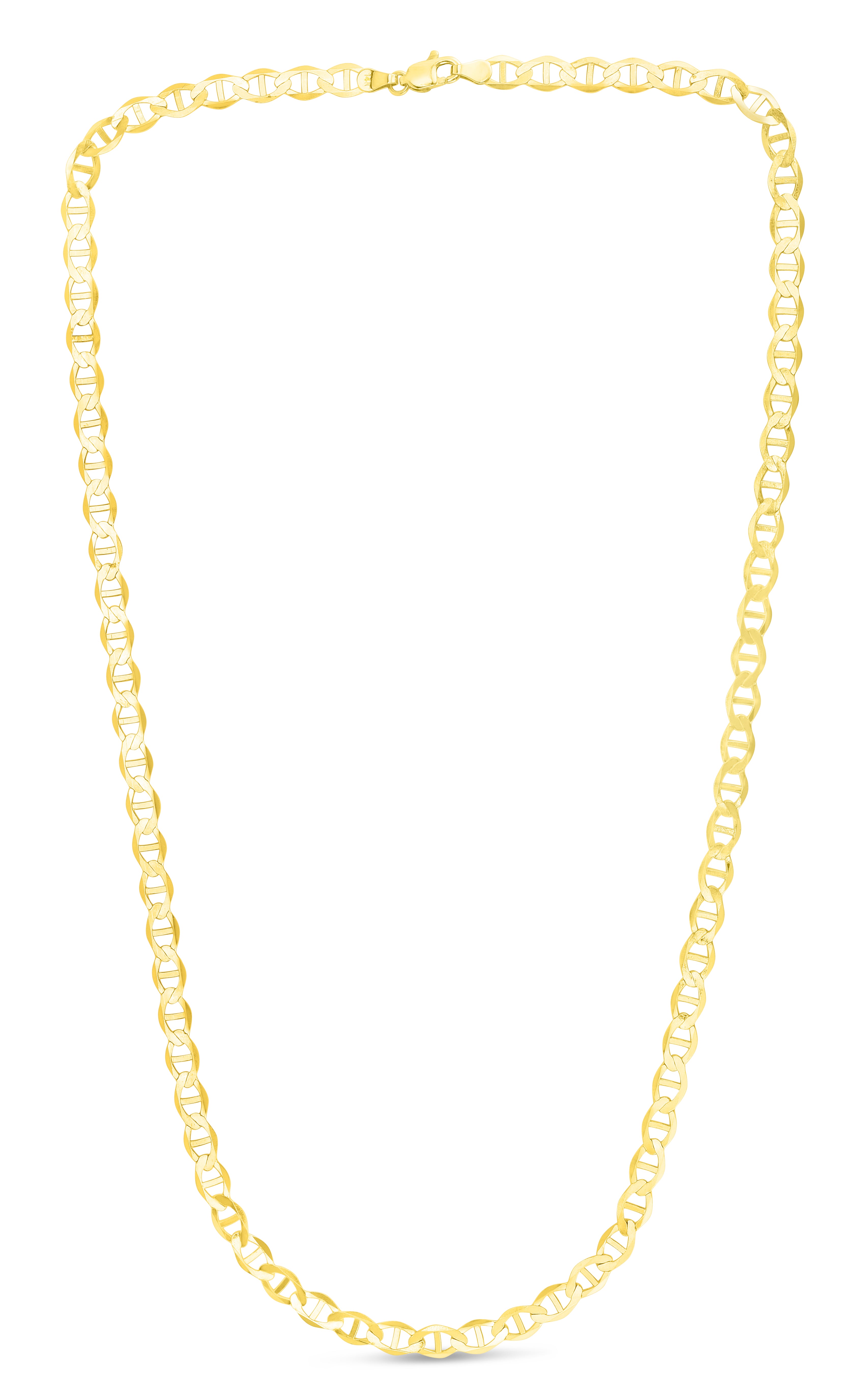 14K Yellow Gold 5.5mm Mariner 30" Chain with Lobster Lock