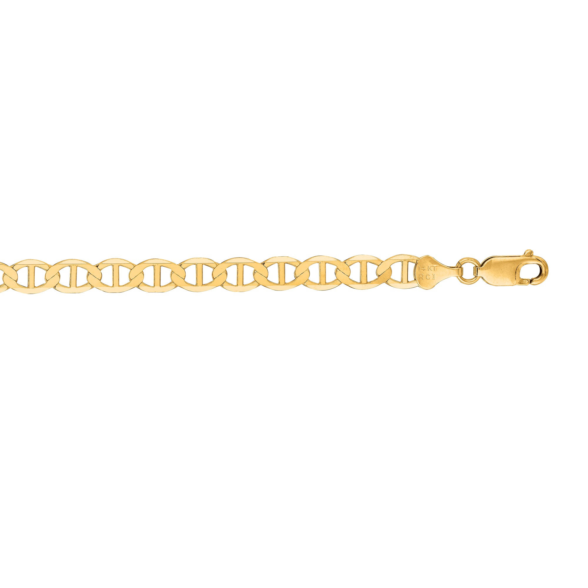 14K Yellow Gold 6.3mm Mariner 24" Chain with Lobster Lock