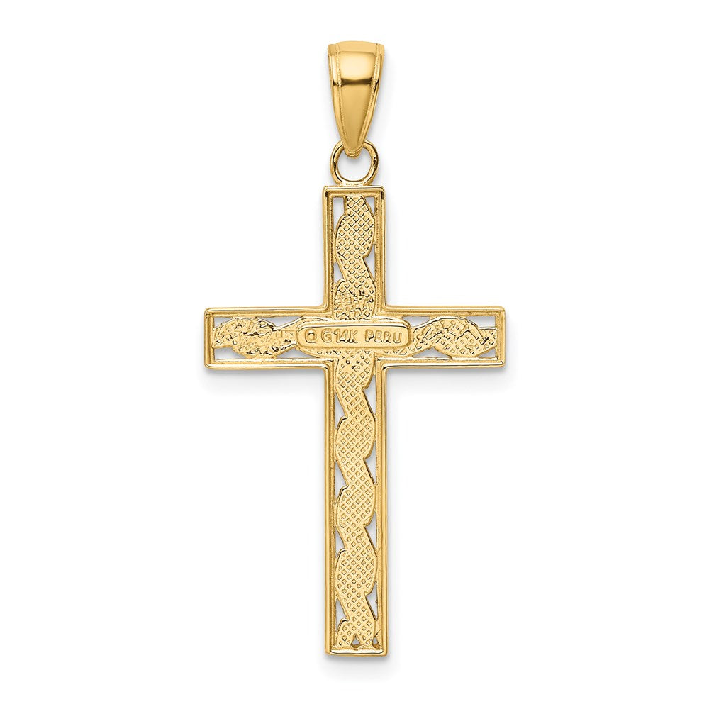 14k Rope Cross Pendant