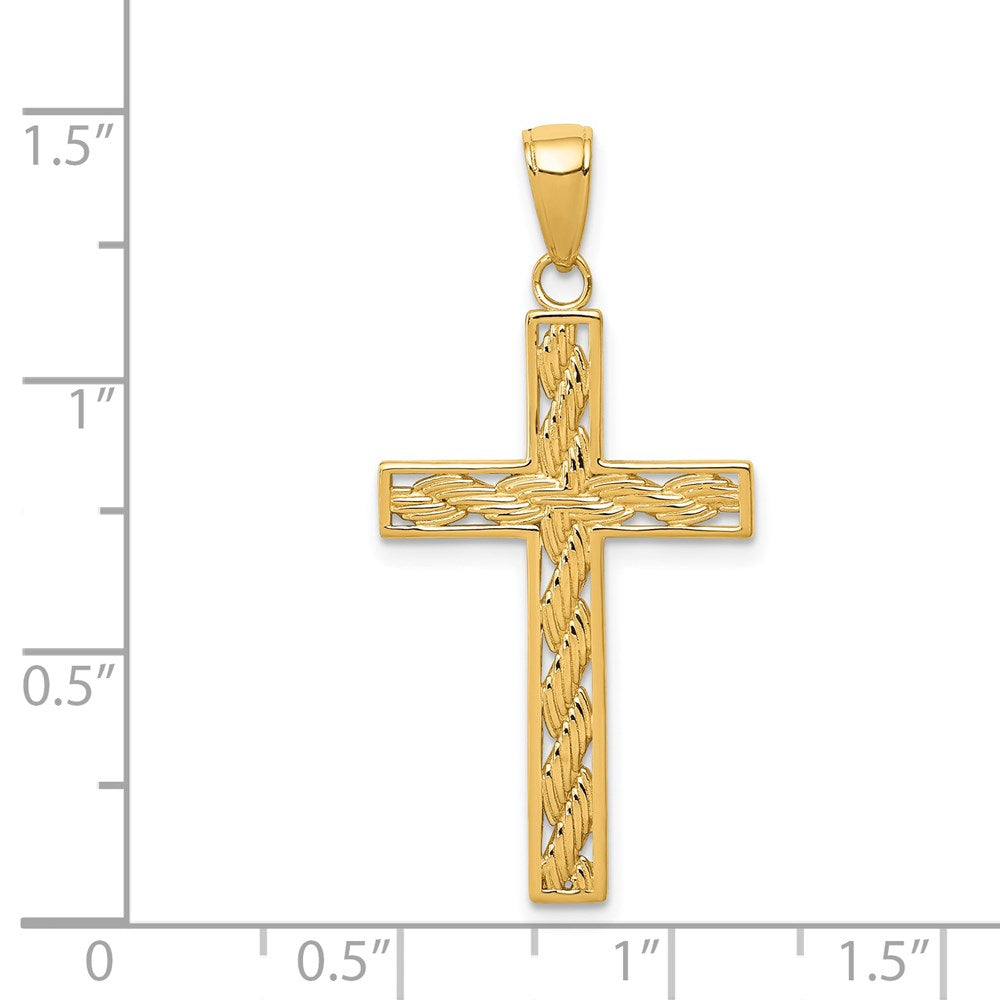 14k Rope Cross Pendant