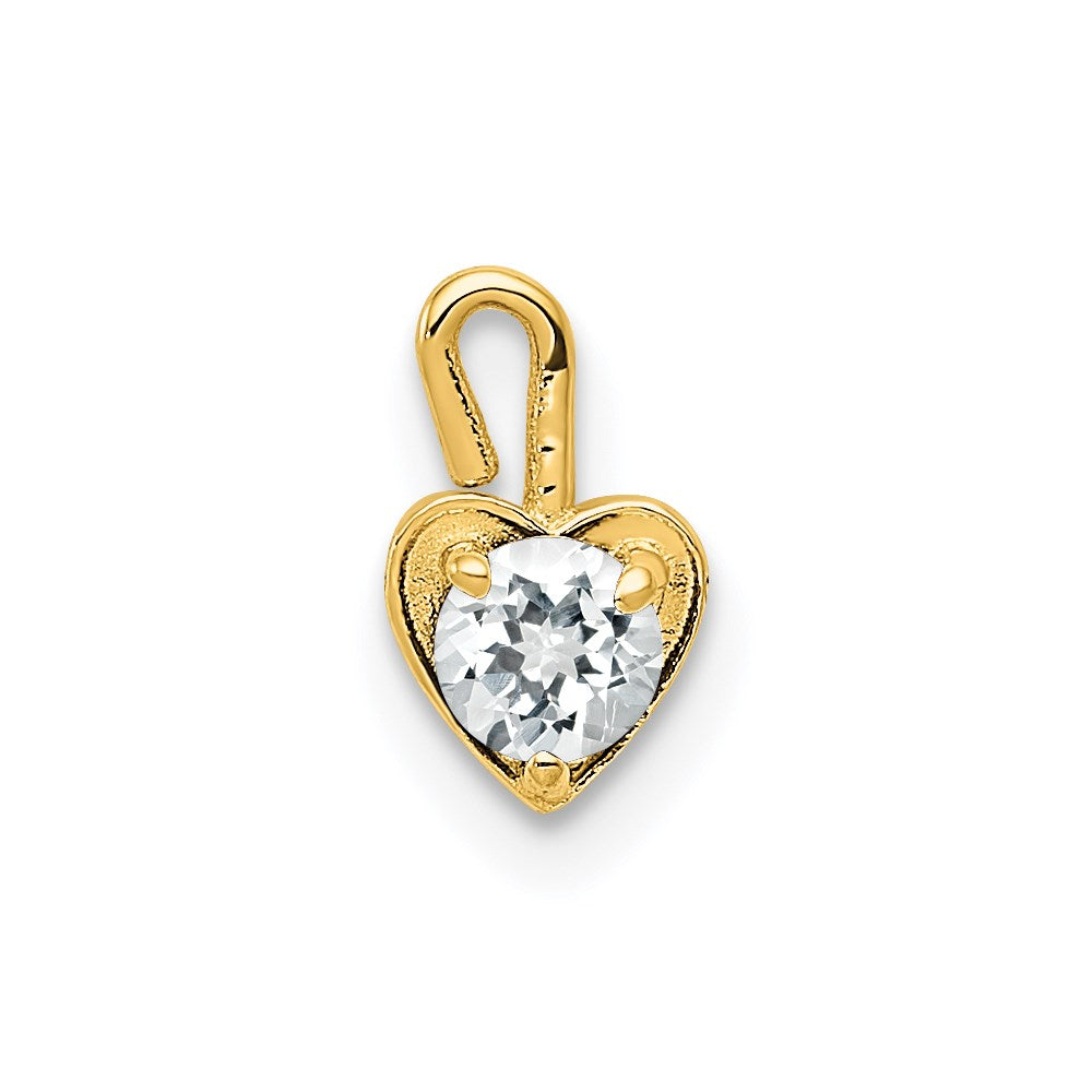 14ky April Synthetic Birthstone Heart Charm