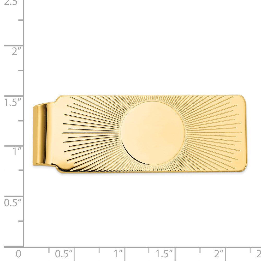 14k Men's Sunburst Design Money Clip