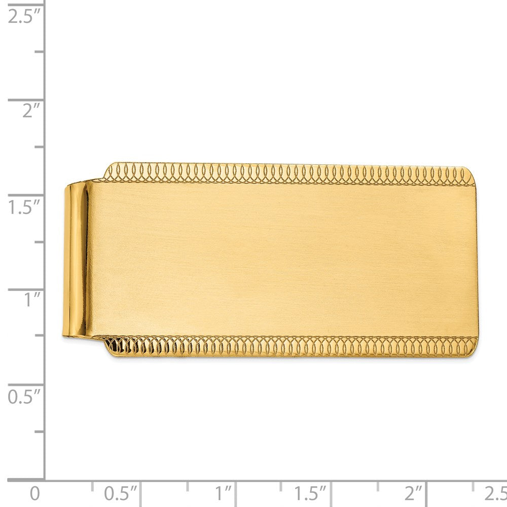 14k Men's Engraveable Sandblast Edge Money Clip