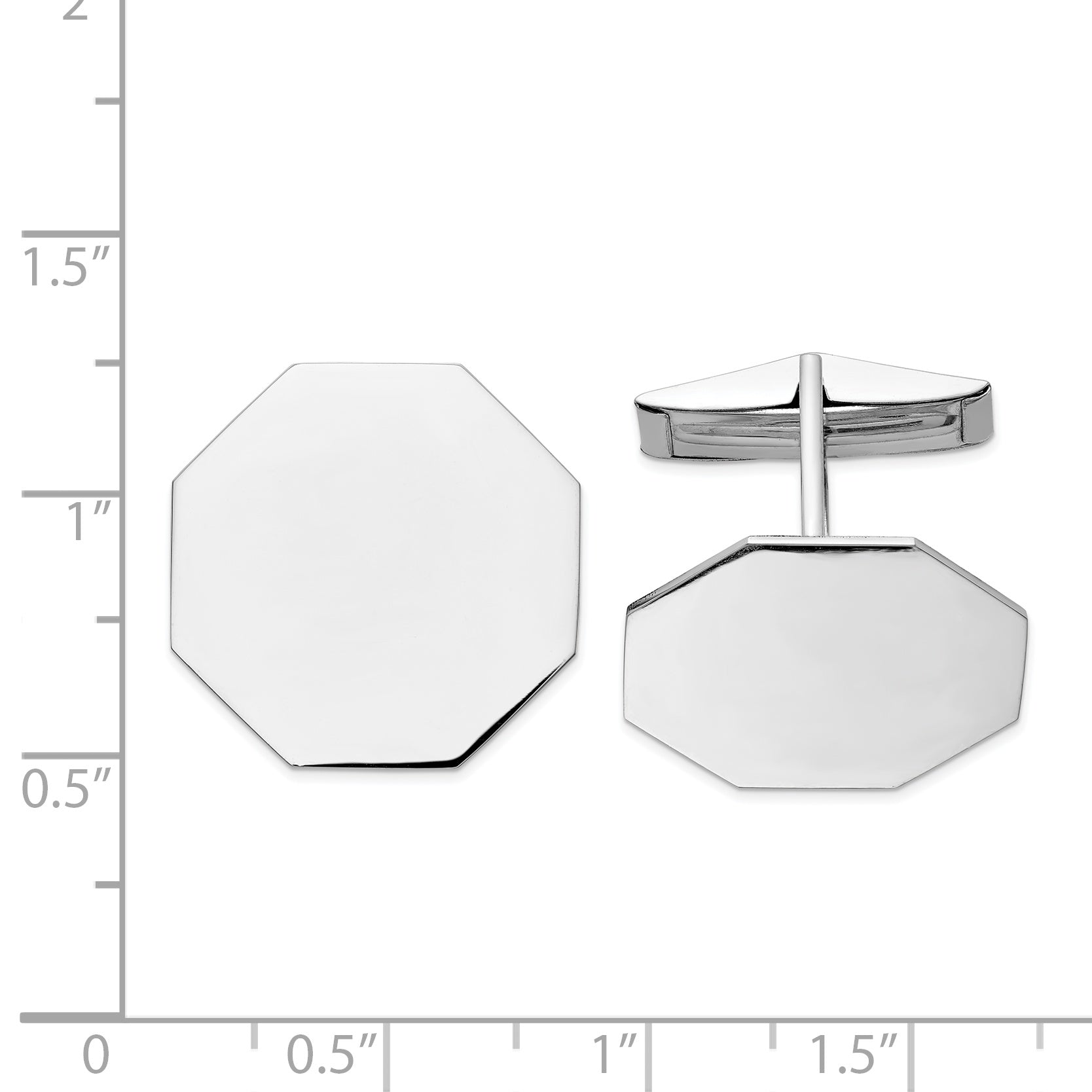 14K WG Men's Octagonal Cuff Links