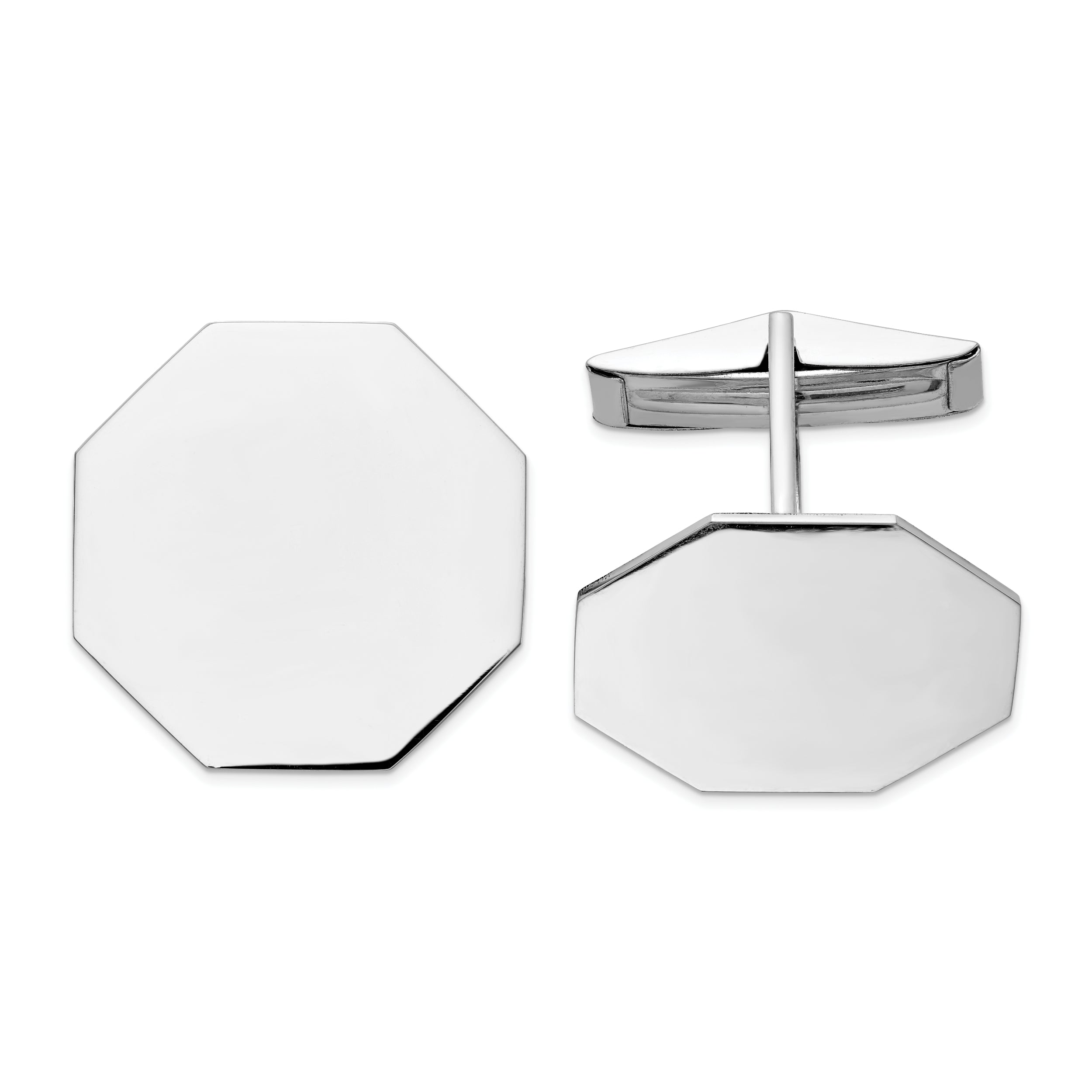 14K WG Men's Octagonal Cuff Links