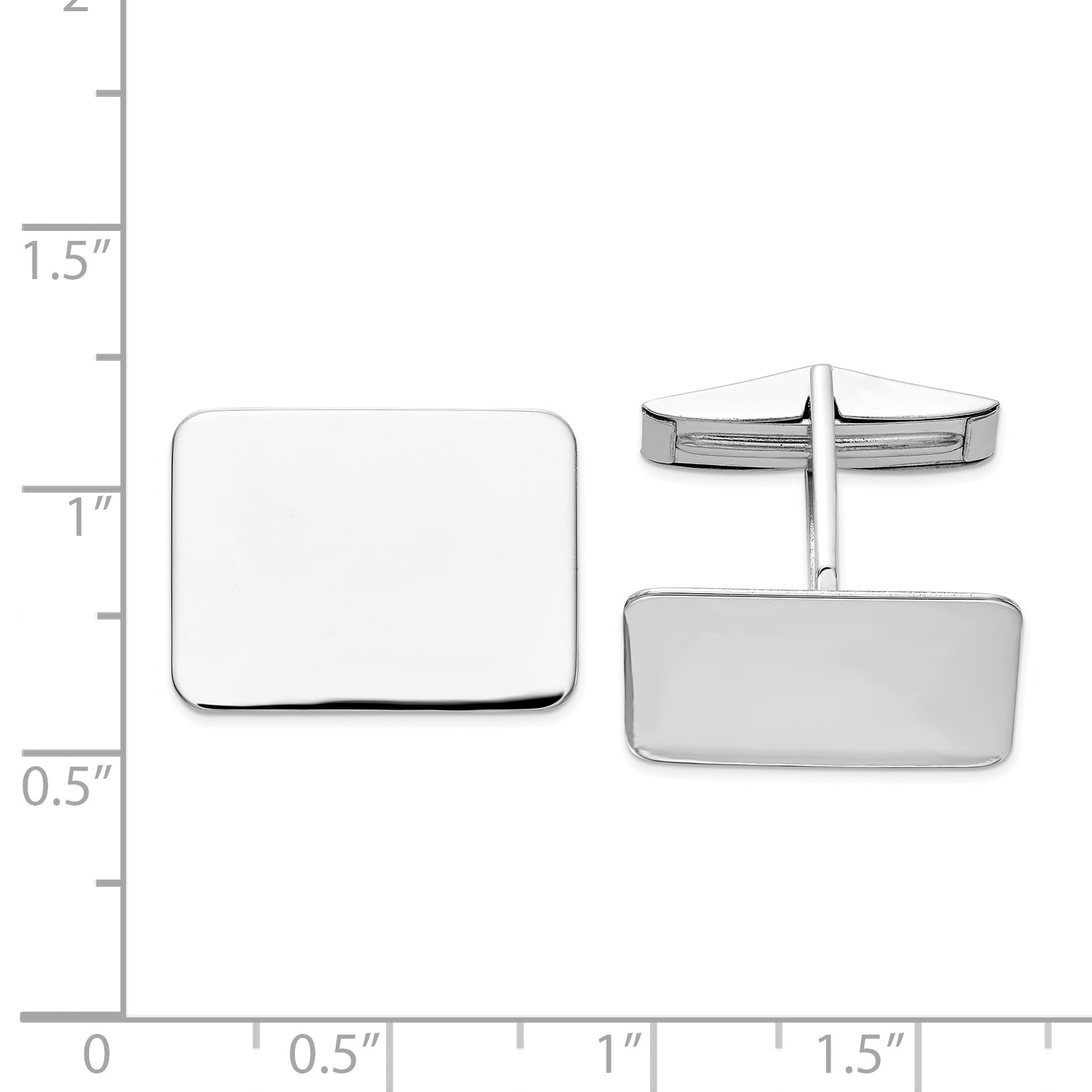 14K WG Men's Rectangular Cuff Links