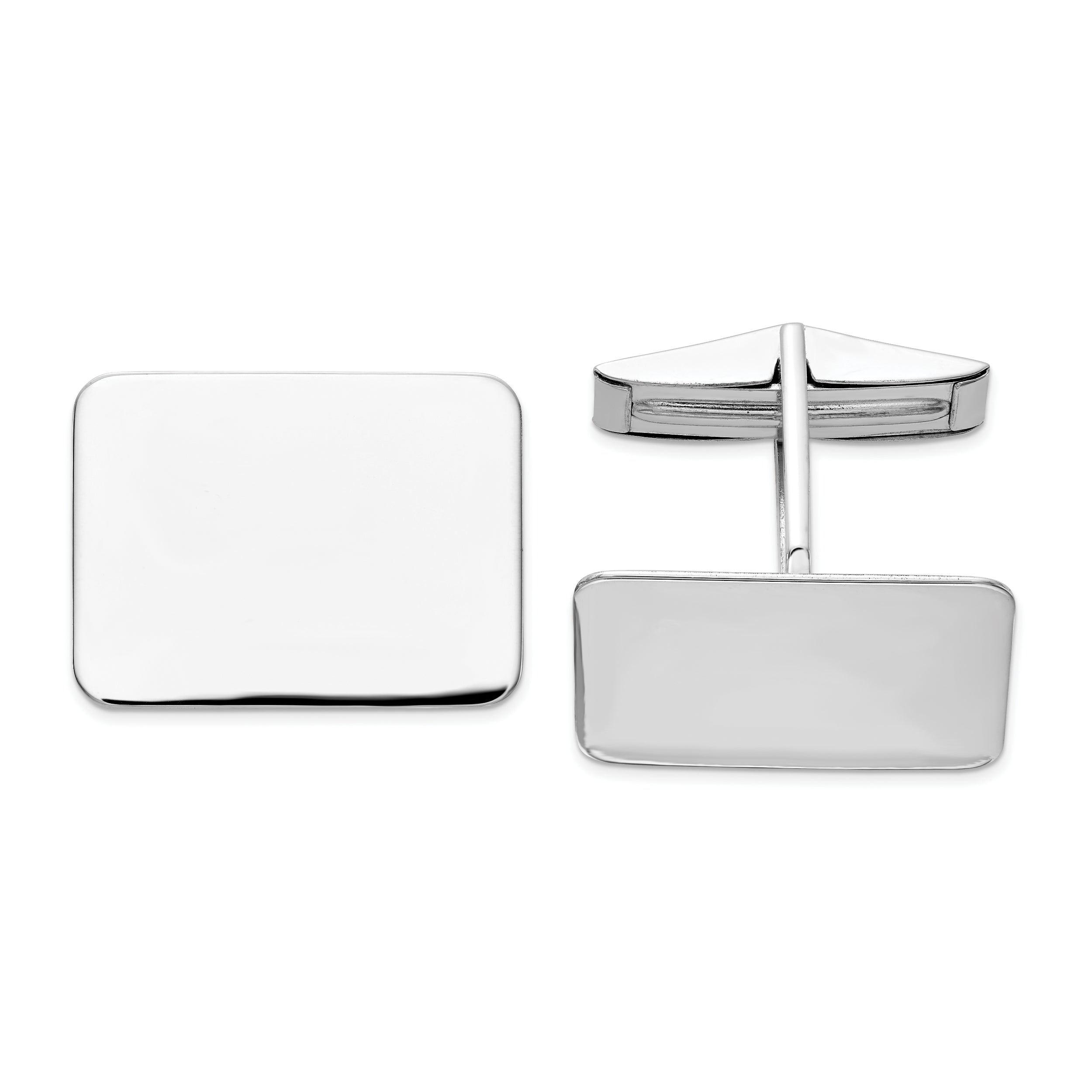 14K WG Men's Rectangular Cuff Links