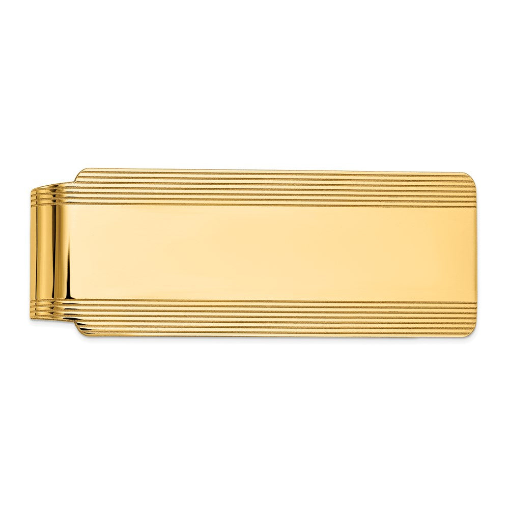 14k Men's Grooved Polished Money Clip