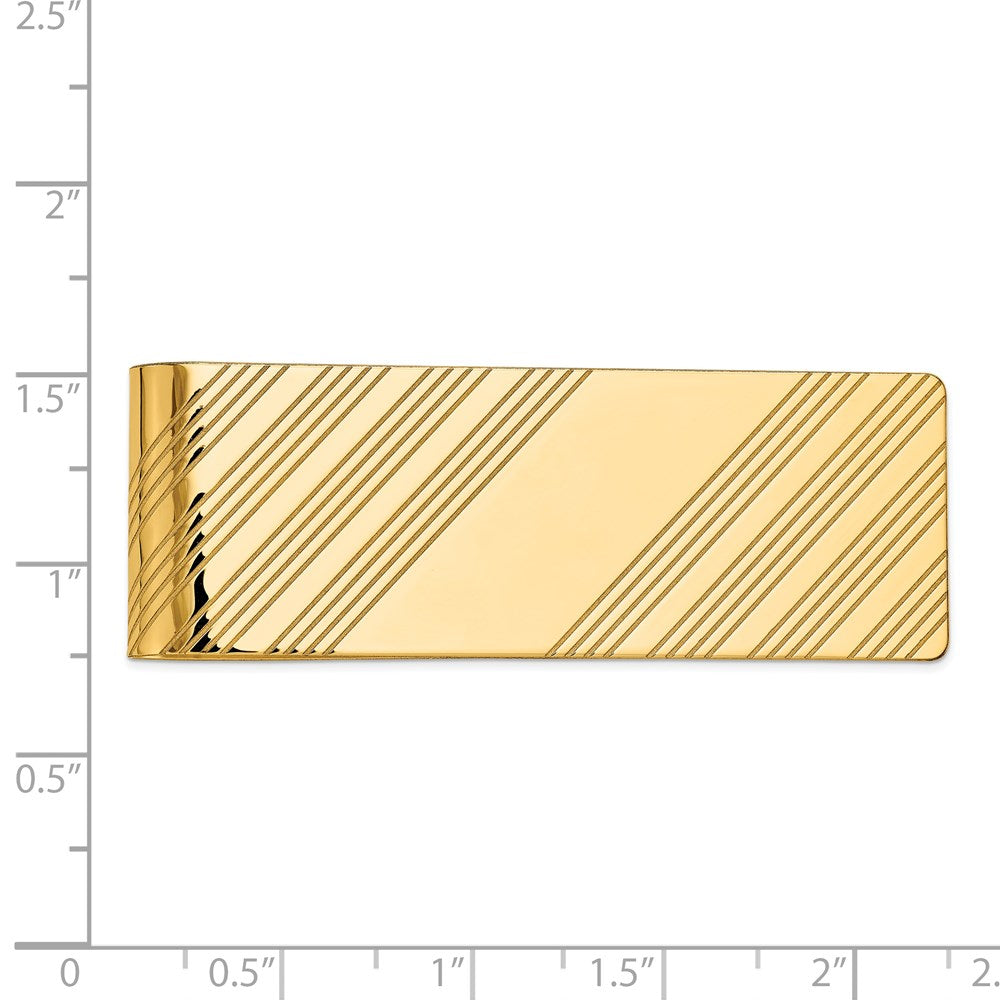 14k Men's Grooved Polished Money Clip