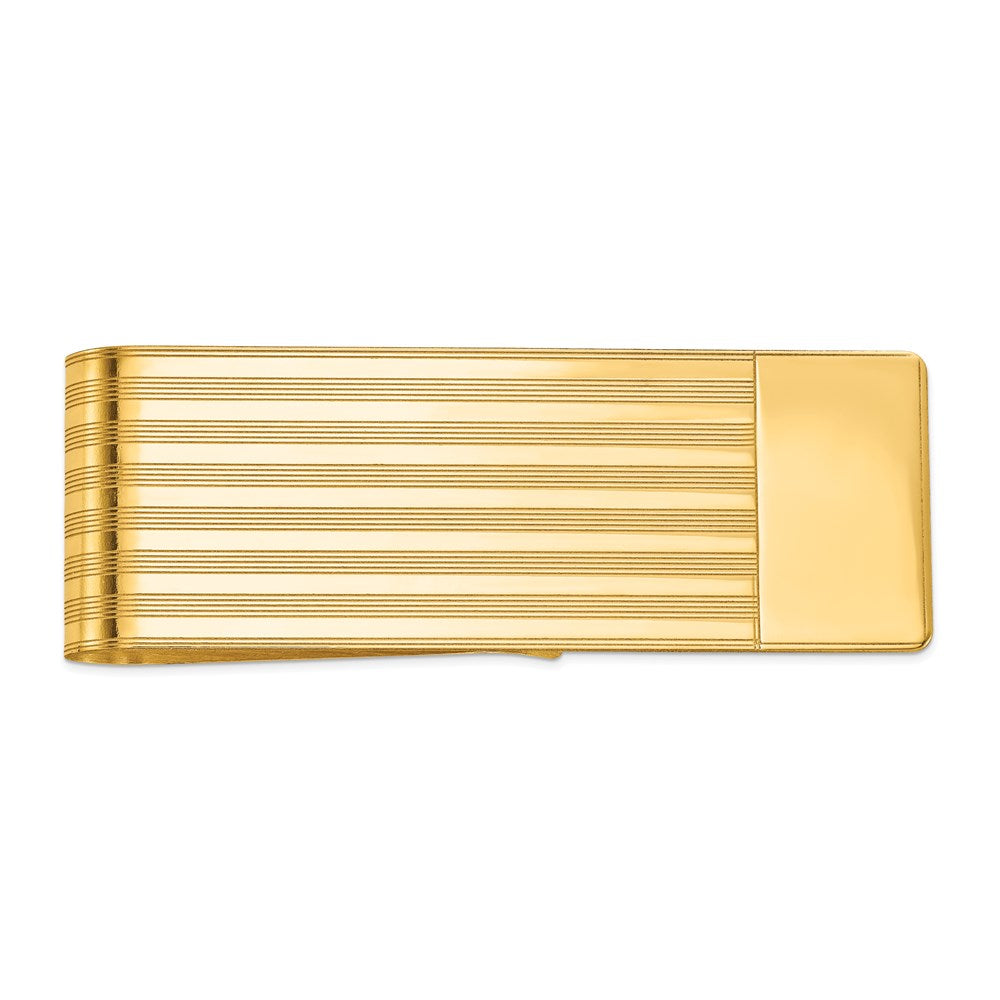 14k Men's Grooved Polished Money Clip