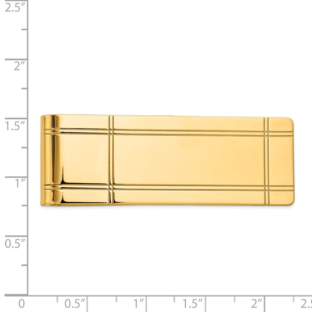 14k Men's Grooved Polished Money Clip