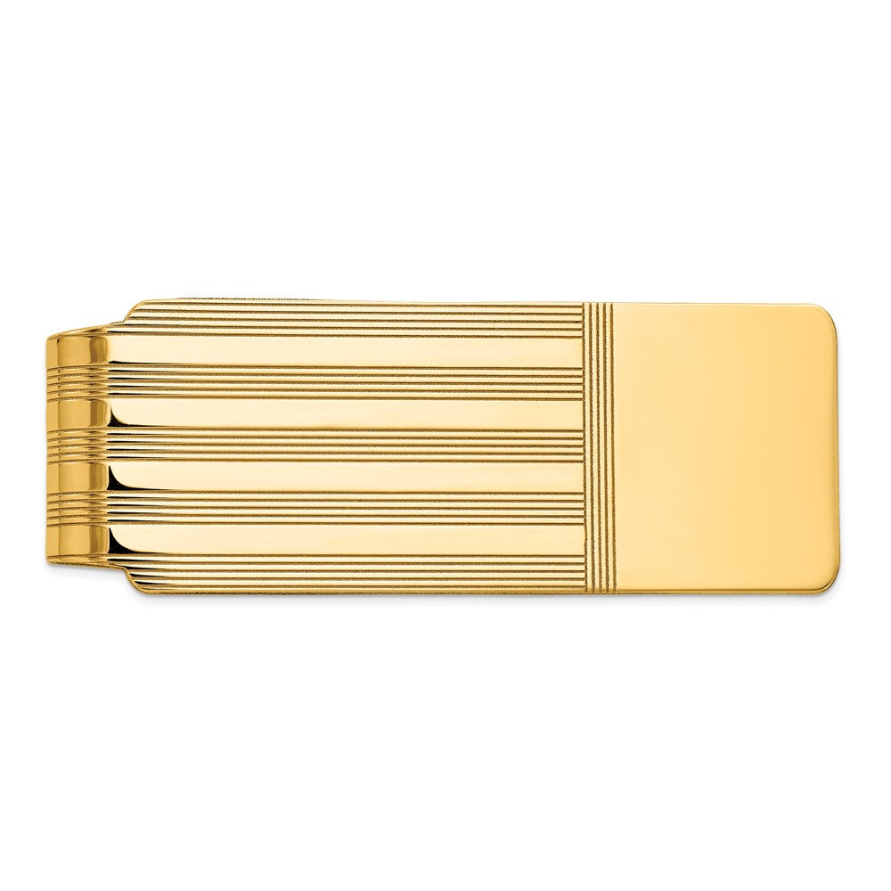 14k Men's Grooved Polished Money Clip