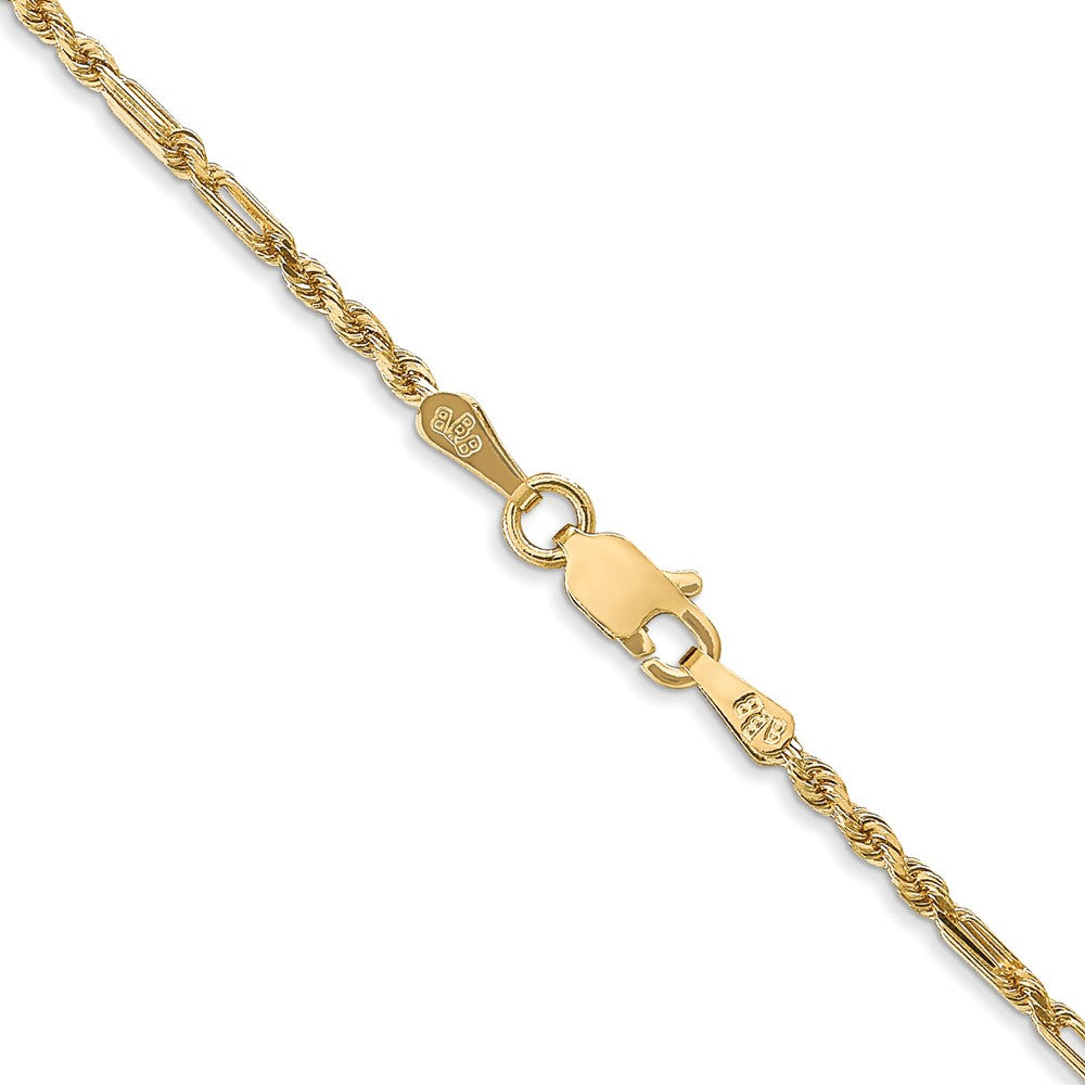 14K 24 inch  1.8mm Diamond-cut Milano Rope with Lobster Clasp Chain