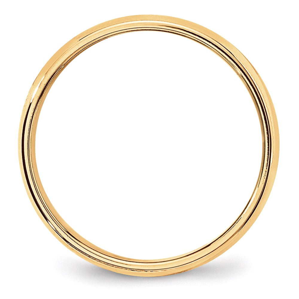 14k Yellow Gold 6mm Lightweight Milgrain Half Round Wedding Band Size 12.5