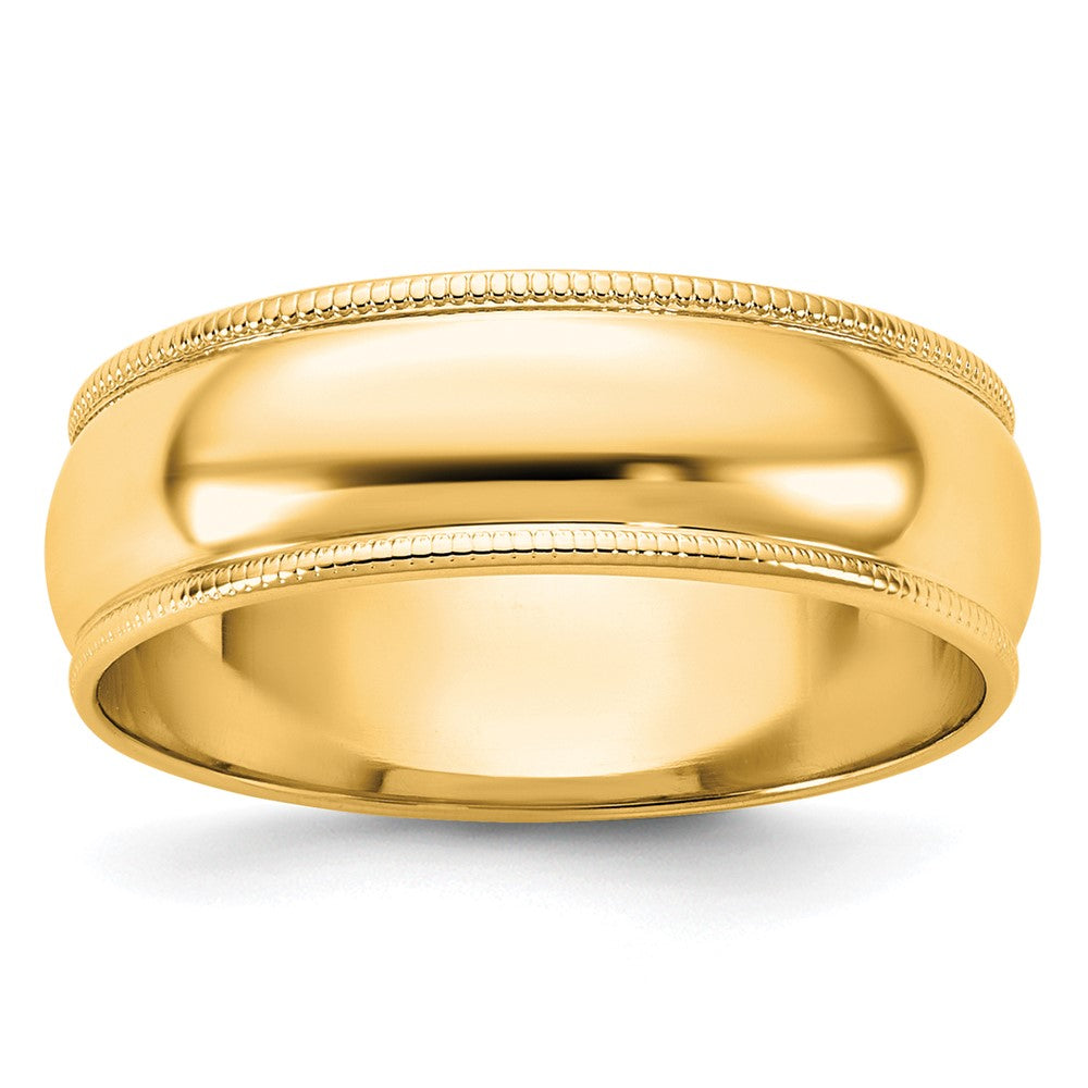 14k Yellow Gold 6mm Lightweight Milgrain Half Round Wedding Band Size 12.5