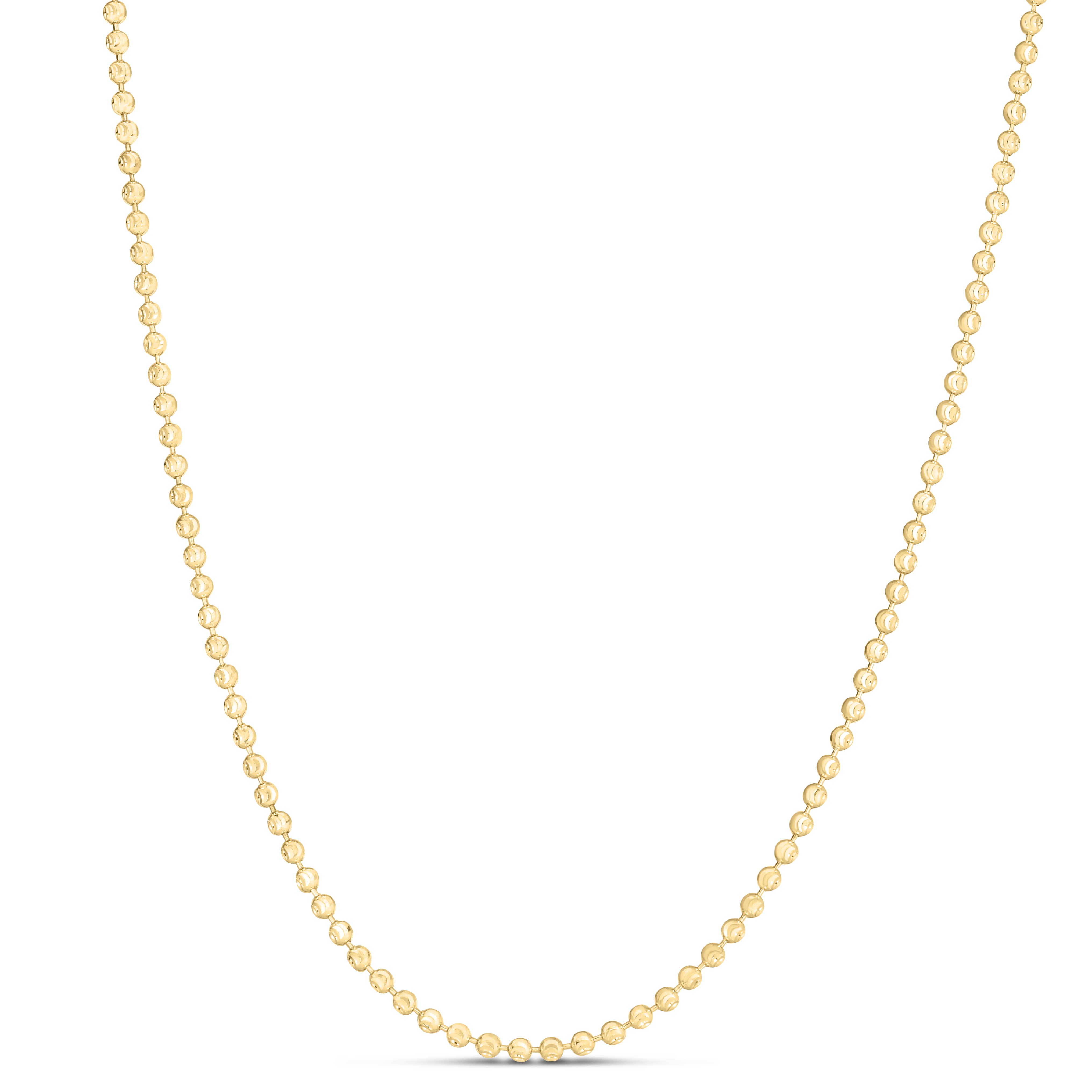 14K Yellow Gold 2.5mm Moon 24" Chain Necklace with Lobster Clasp