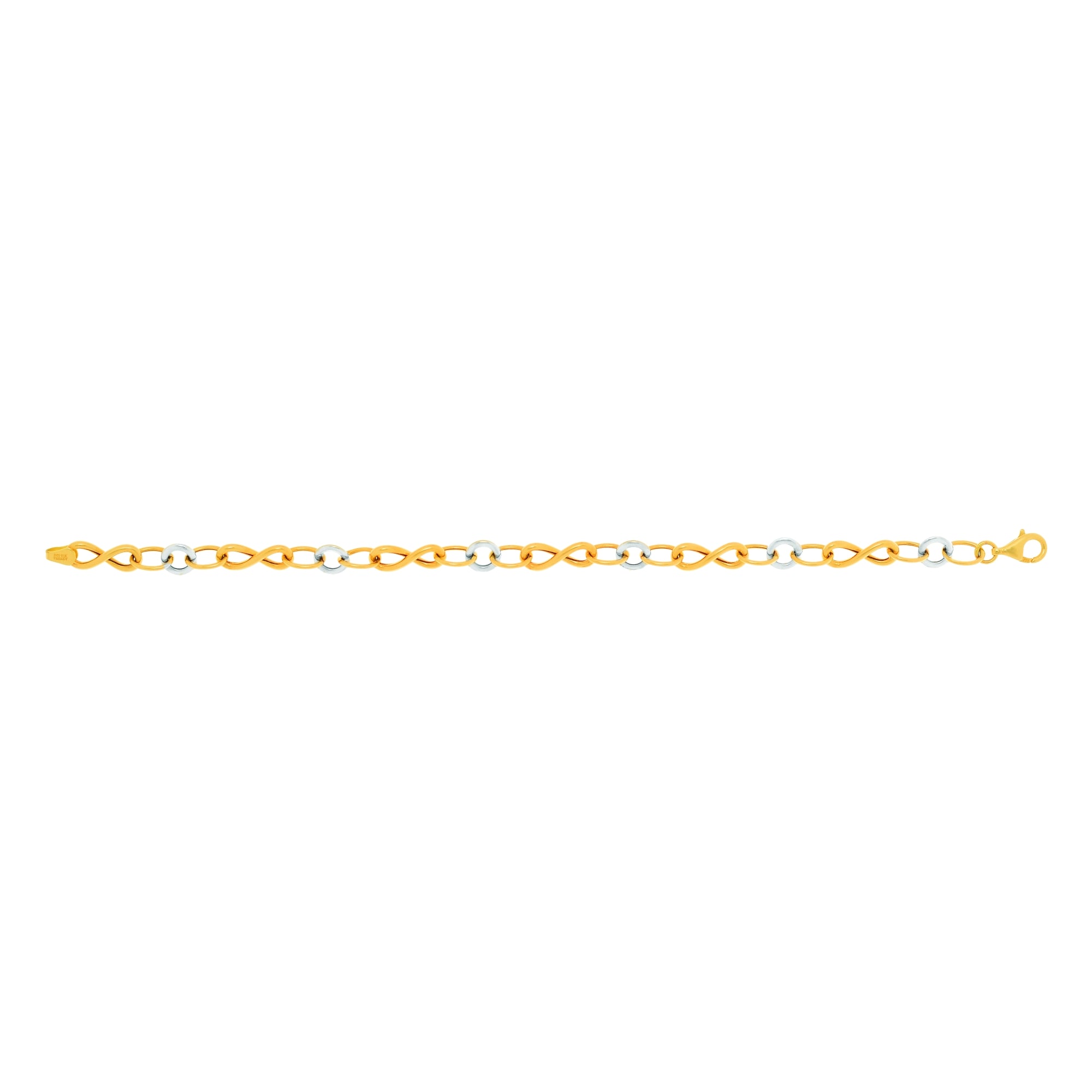 14K Two-tone Gold 7.5" Polished Infinity Link Bracelet