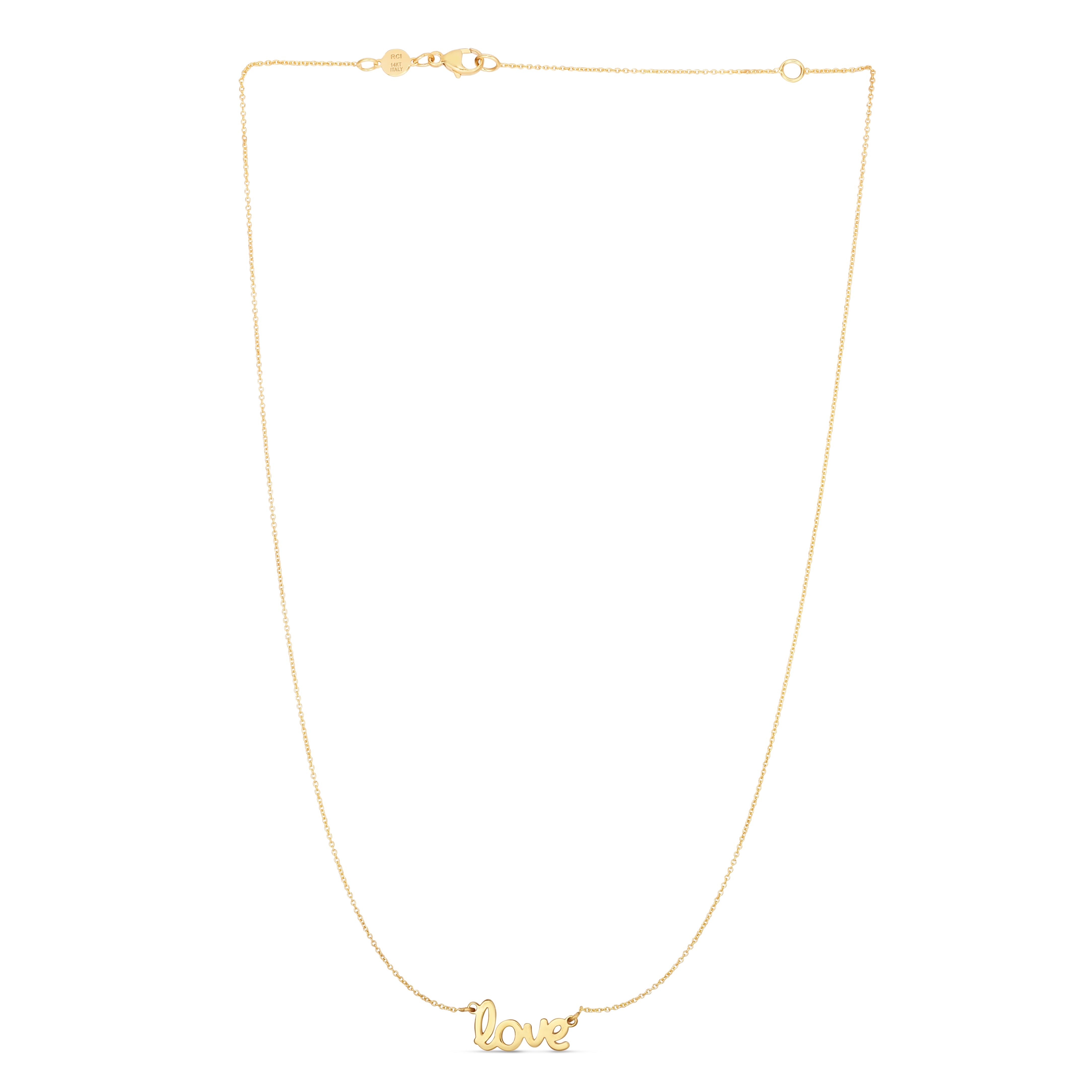 14K Yellow Gold 18" Love Necklace