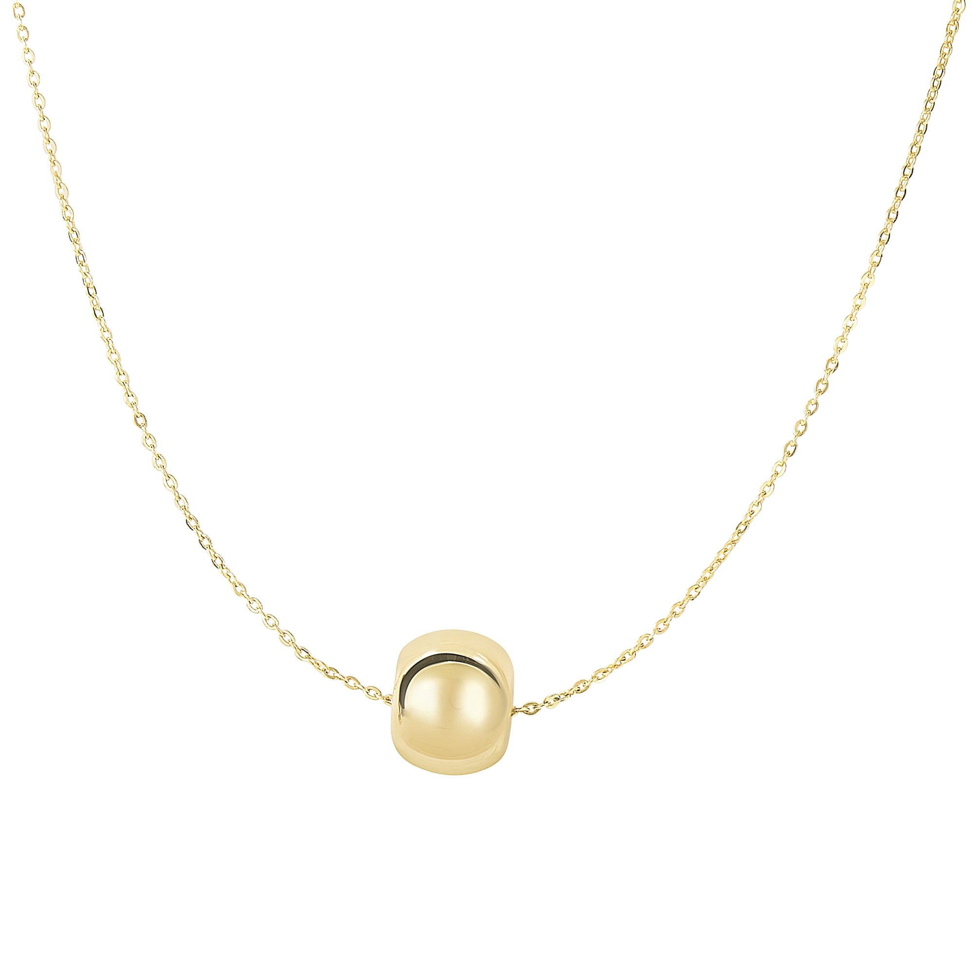 14K Yellow Gold 18" Polished Rondel Necklace