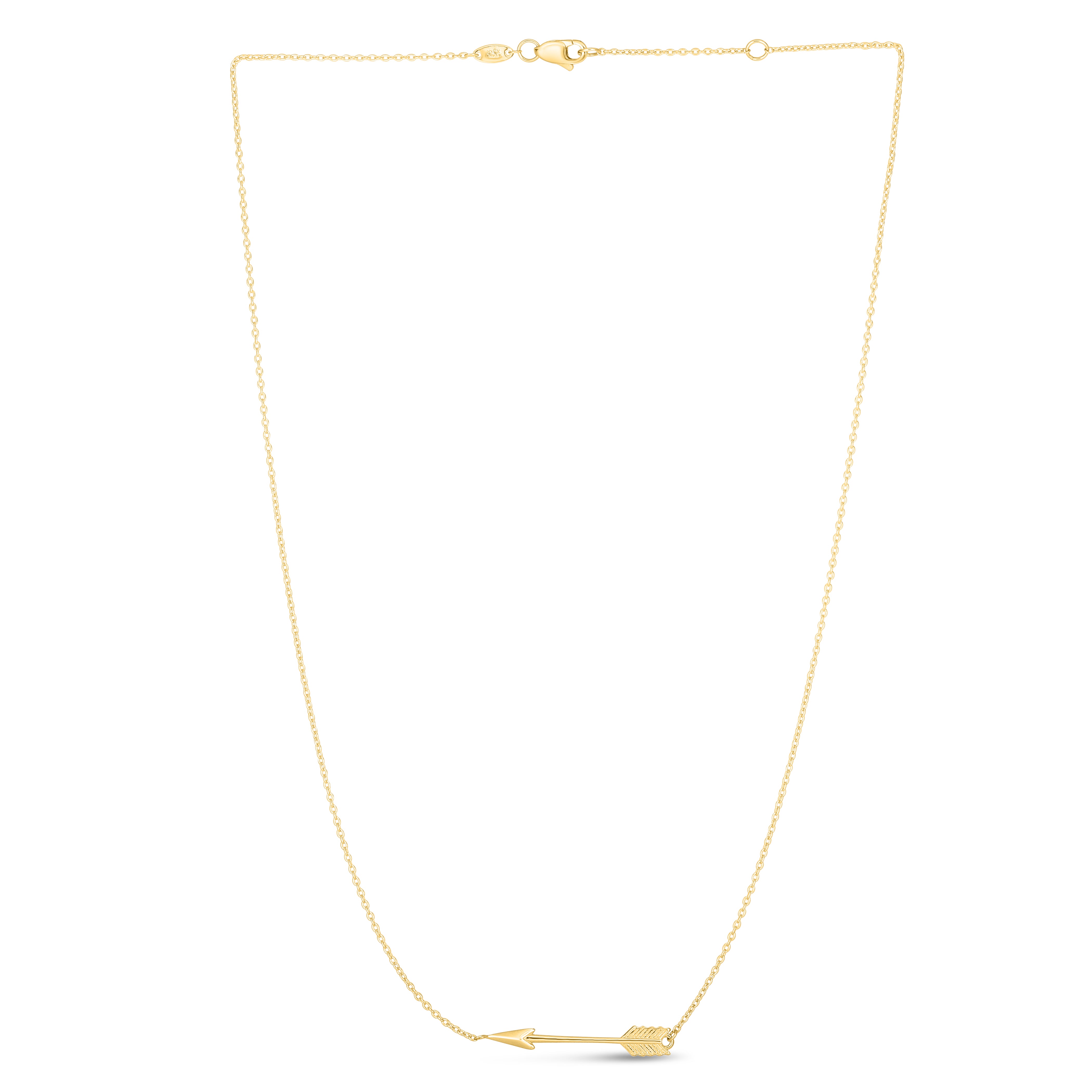 14K Yellow Gold 18" Arrow Necklace