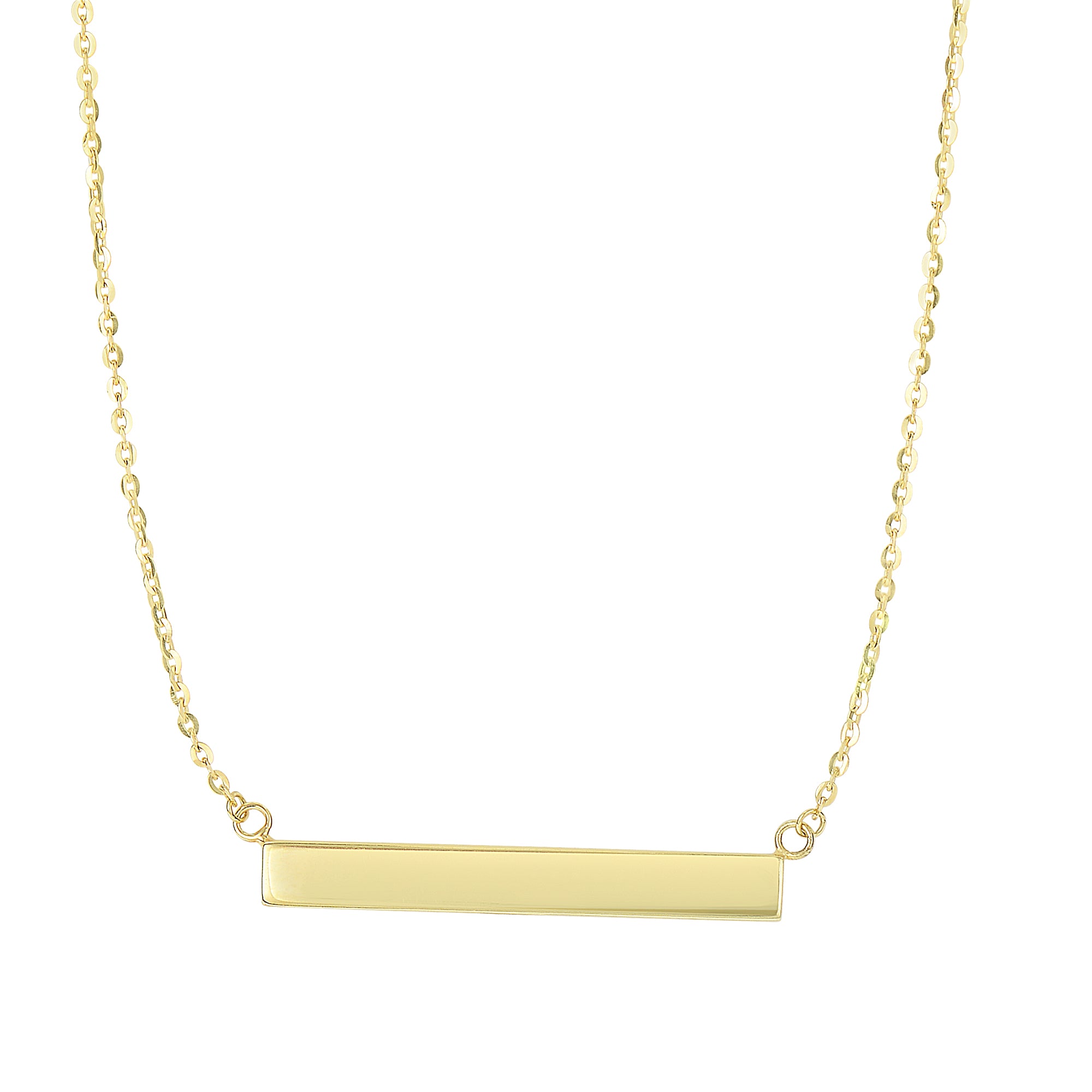 14K Yellow Gold 18" Polished Bar Necklace